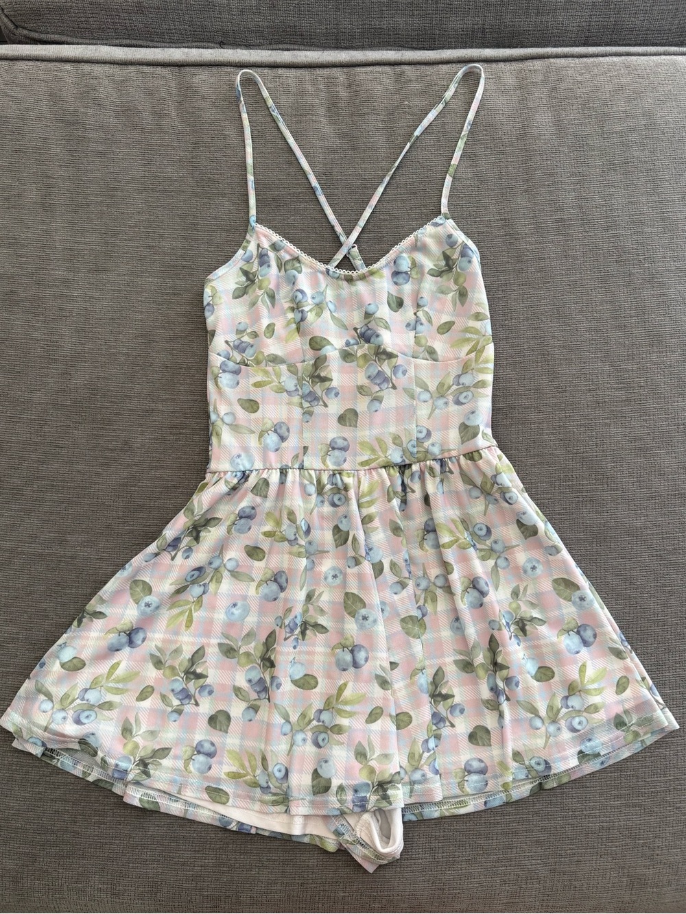 Urban Outfitters Pink Floral Plaid Romper